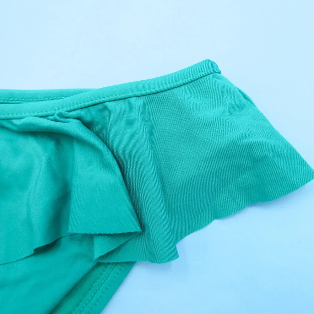 Victorias Secret Medium Green Ruffle Frill Hipster High Waist Bikini Bottom Aqua